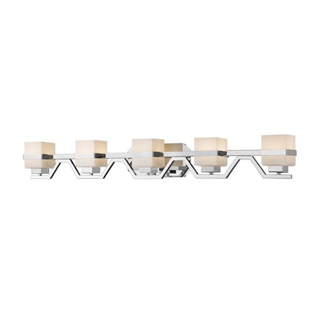 Z-Lite Ascend 5 Light Vanity, Chrome & Matte Opal 1915-5V-CH-LED